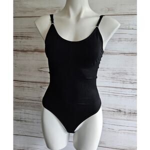 Black Thong Back Shapewear Bodysuit sz M